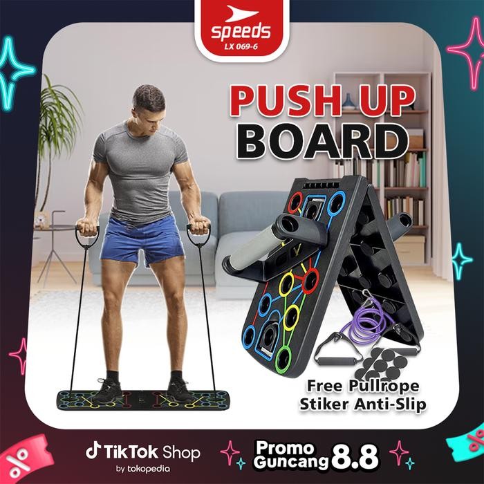 Promo Speeds Push Up Board + Resistance / Push Up Stand Bar Alat Push Up Outdoor Portable 069-6