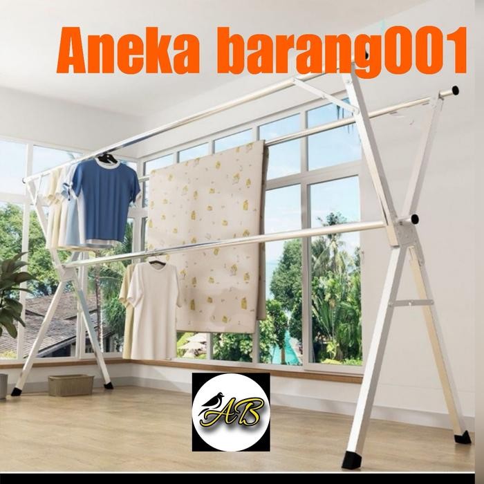 Ikea Livien - Jemuran Baju Lipat Stainless Steel Jemuran Pakaian Anti Karat