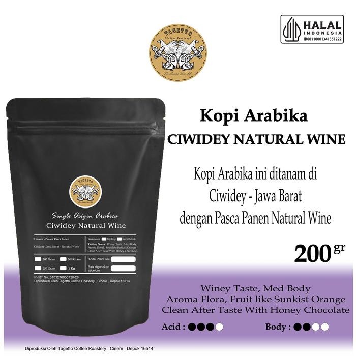 

BIJI KOPI ARABIKA CIWIDEY WINE NATURAL 200GR SPECIALTY ARABICA BEAN GROUND BUBUK 200 GRAM TAGETTO