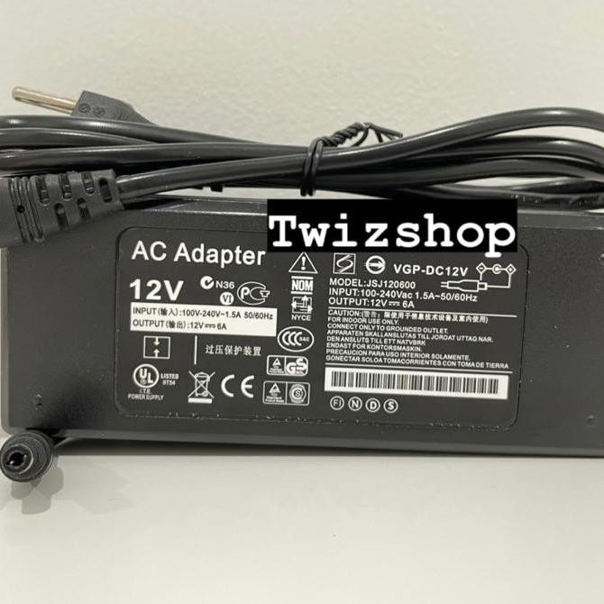 Adaptor 12V 6A / Adaptor Power Supply DC 12 Volt 6 Ampere