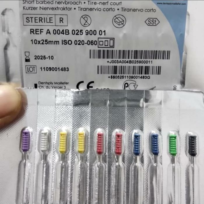 Colorinox Jarum Endo Ekstirpasi spiro colorinox barbed broach Denstply Assorted