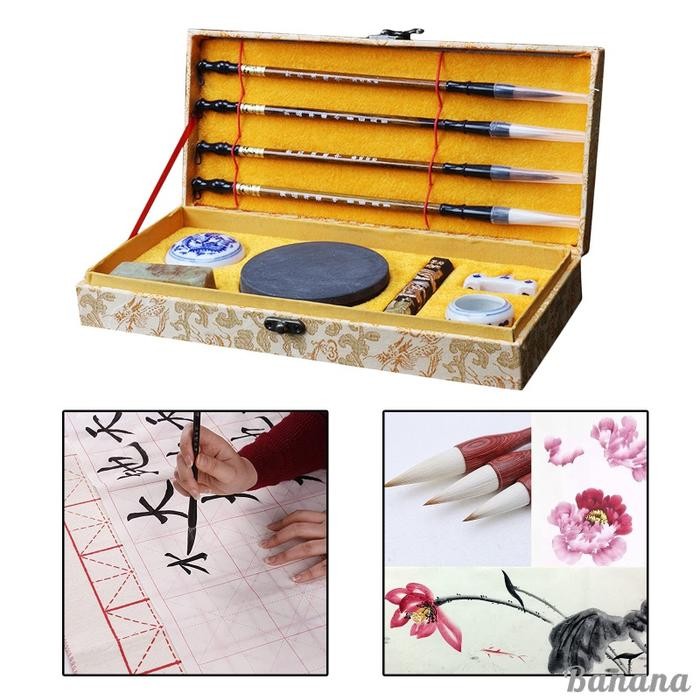 Jual Rugi Set Kuas Tinta Stik Batu Latihan Menulis Kaligrafi Cina Tradisional