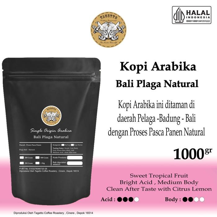 

BIJI KOPI ARABIKA BALI PLAGA NATURAL 1KG ARABICA BEAN GROUND BUBUK 1 KG TAGETTO COFFEE