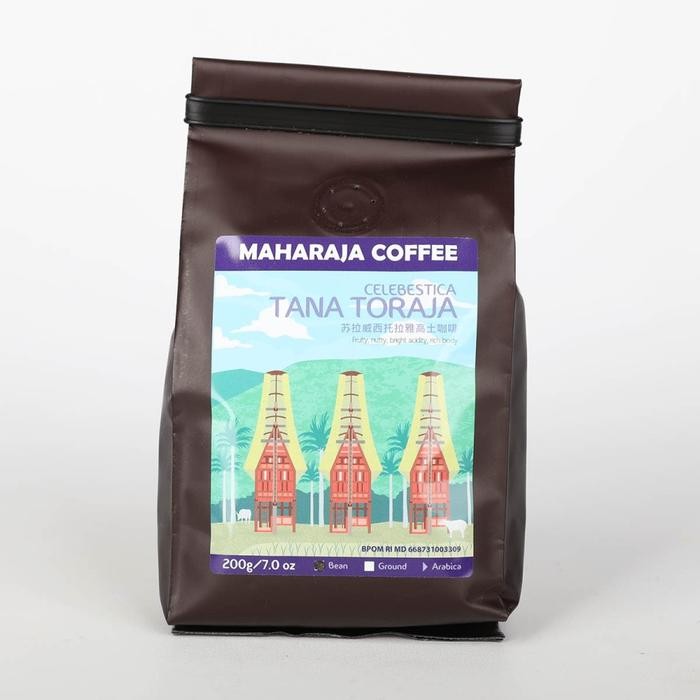 

Maharaja Coffee Celebestica Tana Toraja 200g Arabica specialty Medium optimized roast Kopi Sangrai