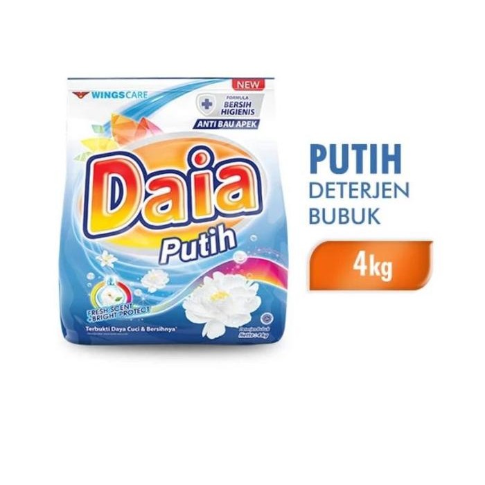 NEW PRODUK DAIA PUTIH DETERJEN BUBUK 4 KG - DAIA POWDER DETERGENT PUTIH 4 KG DENOK37