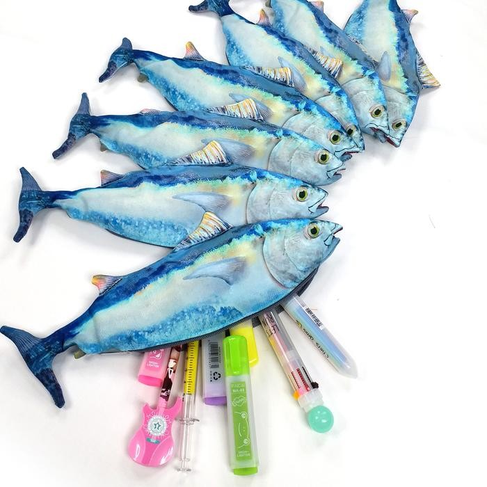 

Tempat Pensil Pouch Ikan Tuna Biru Mancing Mania Mantab Stationery