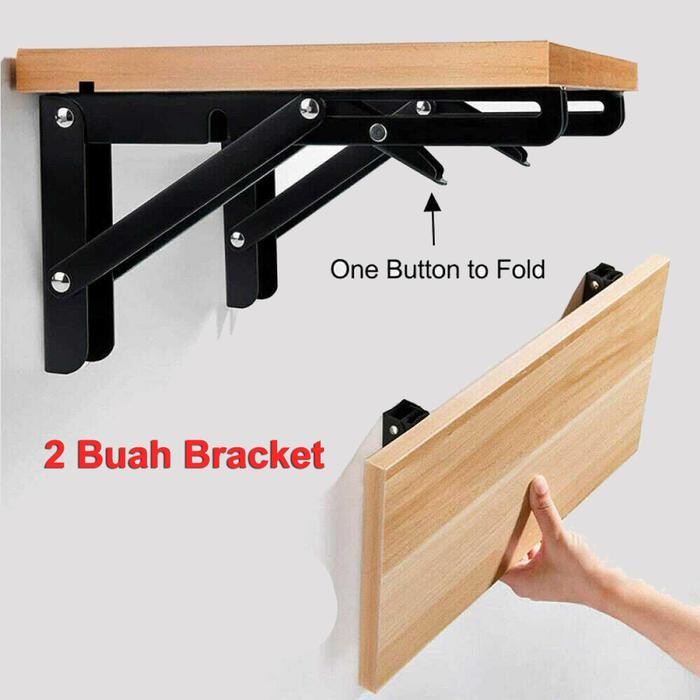 Siku Engsel Rak Dinding Tembok Lipat Stainless Bracket Hook Siku Besi
