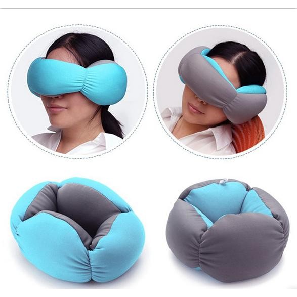 Stok Baru Bantal Leher Travel Ostrich Lazy Nap Pillow - Blue
