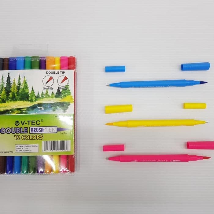 

Brush Pen 12 Warna Kaligrafi Double Tip
