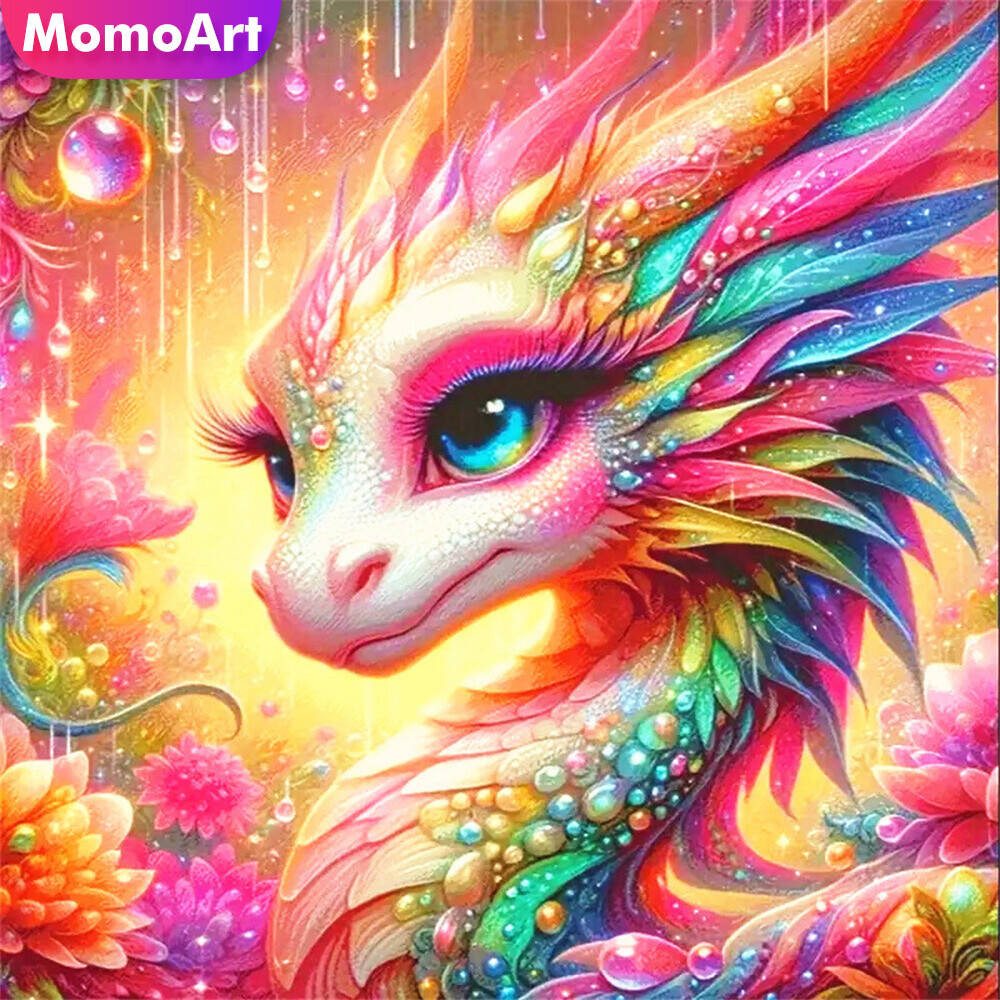 Momoart 5D Diy Diamond Embroidery Dragon Animal Full Square Round Diamond Painting Cartoon Mosaic