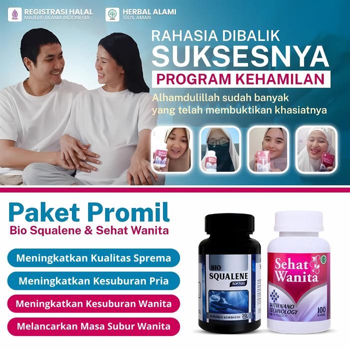 Bio Squalene & Sehat Wanita Untuk PROMIL Pasutri Paket Penyubur Pria dan Penyubur Wanita Asli