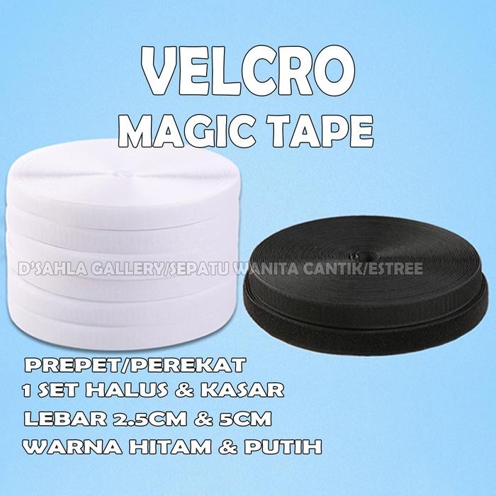 

Stok Baru 1 Roll Meter Velcro Prepet Perekat Magic Tape 2.5cm 20meter