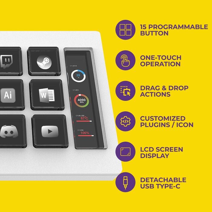 Sades Ryunix XD100 Stream Deck Control Pad
