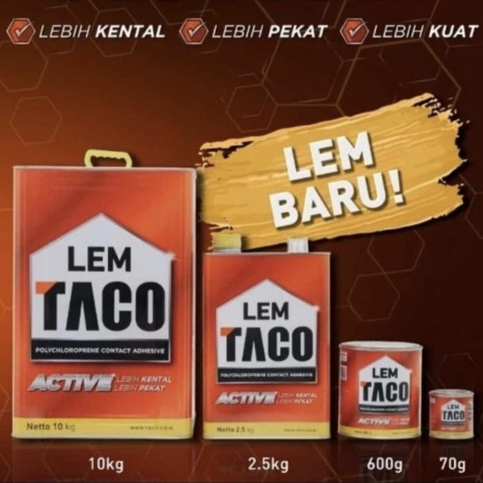 

Stok Baru Lem Kuning Serbaguna TACO Active 600gr