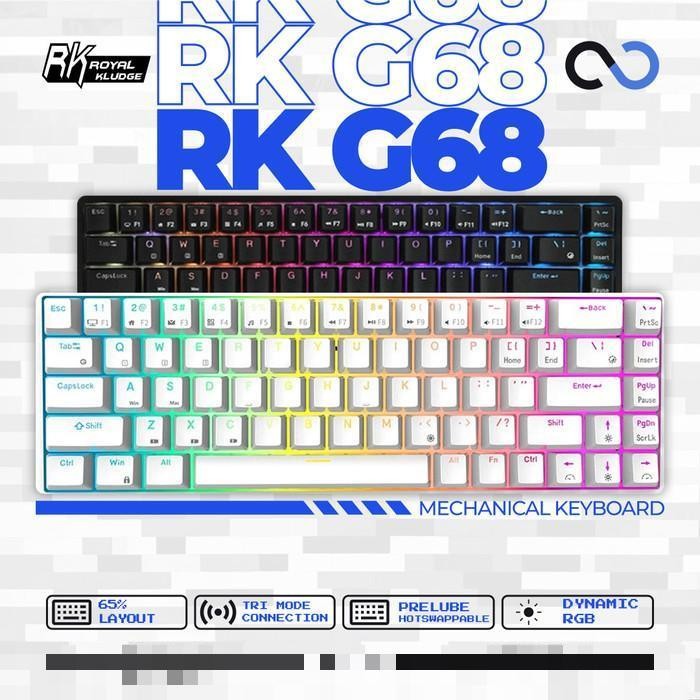Royal Kludge RKG68 / RK-G68 / RK837 / RK68 Hotswap Mechanical Keyboard