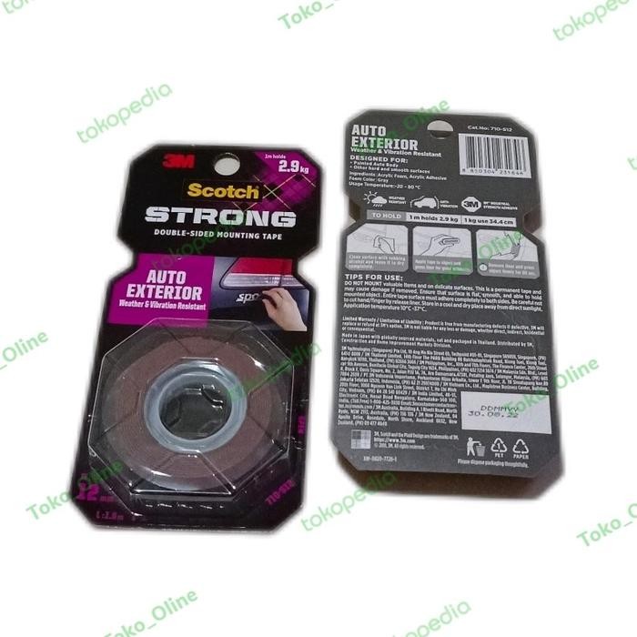 

Stok Baru 3 M Scotch Strong Auto Exterior Double Tape Mounting 710-S12