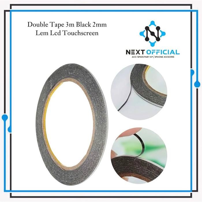 

Stok Baru Double Tape Double Lem 3M Black - Hitam Ukuran 0.2Cm Lem Lcd Touchscreen New