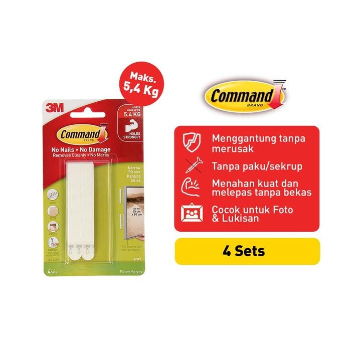 

Stok Baru Narrow Picture Hanging Strips 3M Command 17207