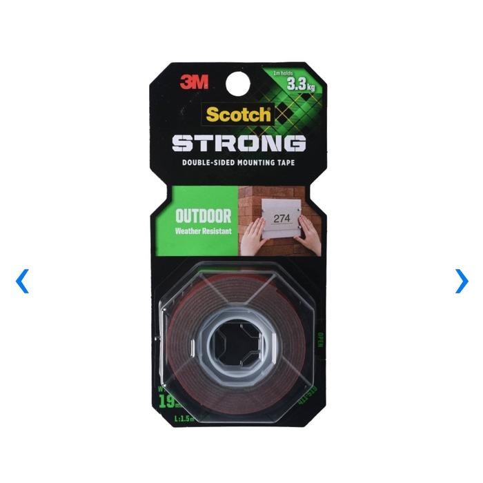 

Stok Baru Scotch 3m Mounting Tape Outdoor 19 Mm X 1.5 Mtr