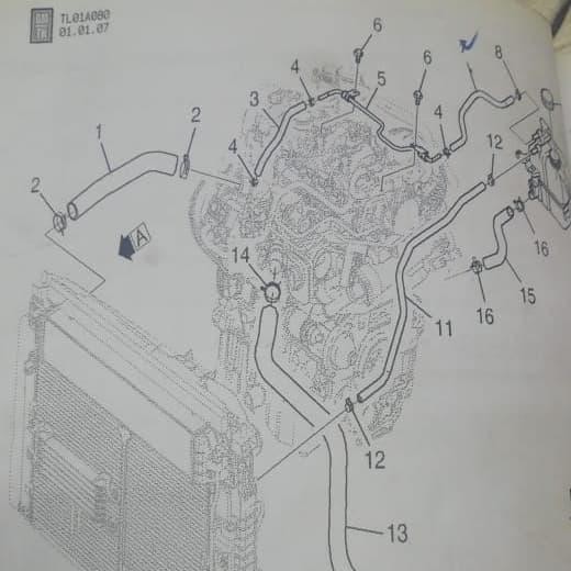 Selang radiator bawah captiva diesel nfl