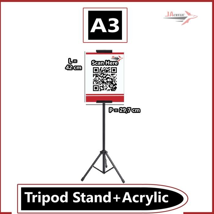 Tripod Banner / Tripod Stand Display / Tiang Barcode Peduli Lindungi