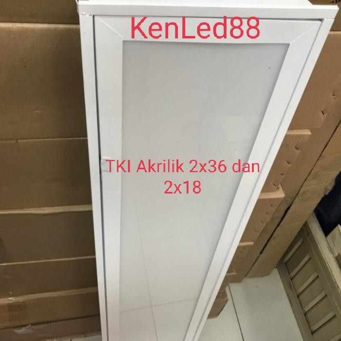 KAP LAMPU TKI AKRILIK 2X18/2X8 HOUSING TL NEON LED INBOW AKRILIC 60CM