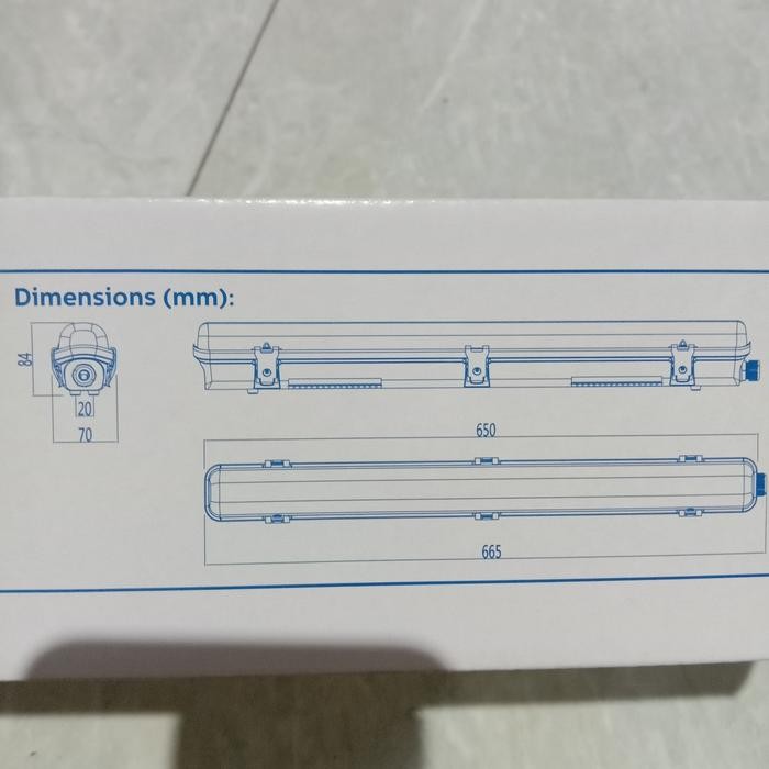 PHILIPS KAP LAMPU WT069C TCW060 WATERPROOF TL 1X18W 60CM LED 1X8W