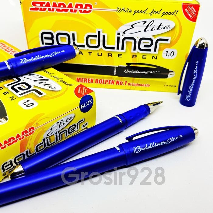 

Terlaris (Per 12) Pen / Pulpen Gel 1.0 Standard Bold Liner Elite Blue Ongkir Termurah