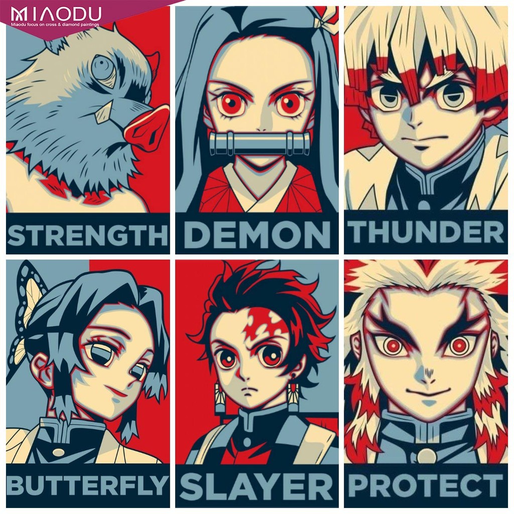 Kit Setik Silang Bordir Berlian Anime Jepang 5D Lukisan Berlian