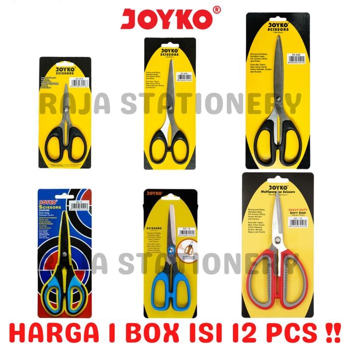 

Joyko Scissor Gunting Joyko Kecil Besar Stainless Tajam Karet [12Pcs]