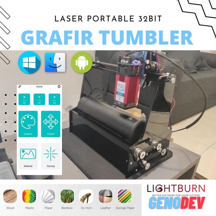 BISA SPK Printer Grafir Tumbler Portable Fast Carving 32bit Laser Engraver