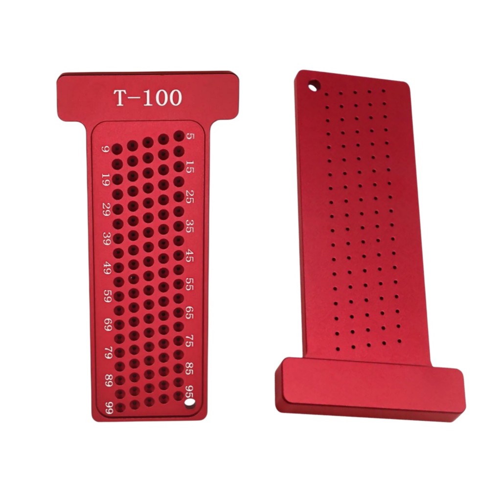 T-100 Metric Aluminum Alloy Pocket Ruler Marking Gauge Carpentry Cross Calibration Ruler Crossed-out