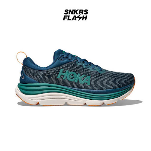 HOKA ONE ONE Gaviota 5 Midnight Oceanic Sepatu Lari Pria - 1127929MCN - Size 42.7