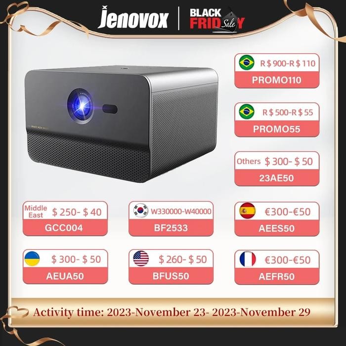 Jenovox M3000 Pro DLP Projector Produce by Changhong 1080P Projector