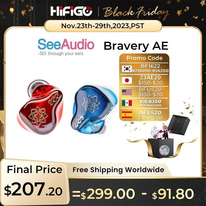 SeeAudio Bravery AE Limited Edition in-Ear Monitors 4BA IEMs J-Pop