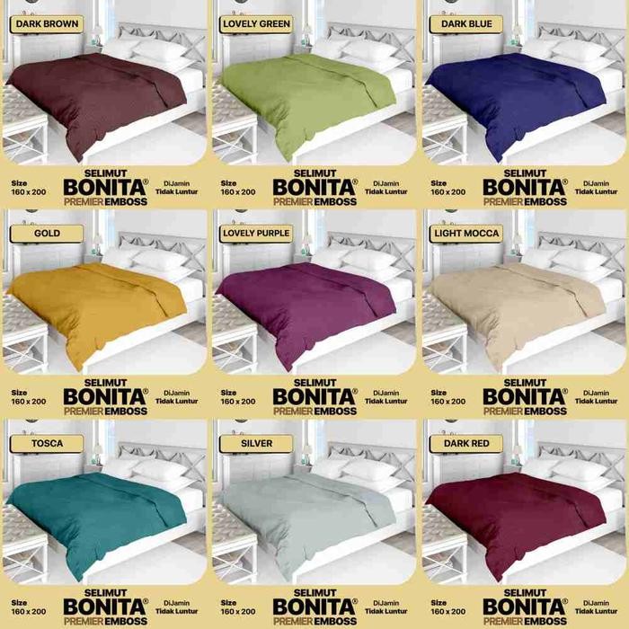 BONITA LUXURY - Selimut Bulu (160x200) PREMIER Polos Embossed Terlaris