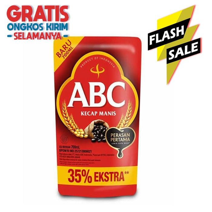 

New Kecap manis ABC 700 ml Refill + isi lebih banyak 35%
