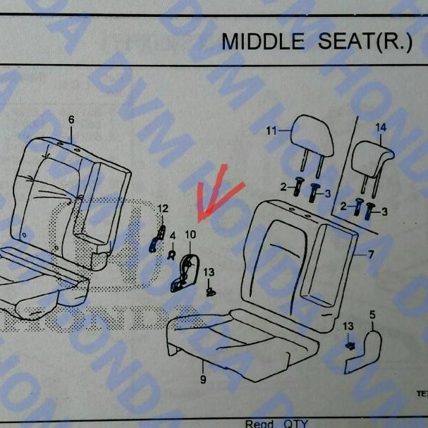 Cover Reclining Jok Tengah Kanan Bagian Luar Beige Original Mobilio