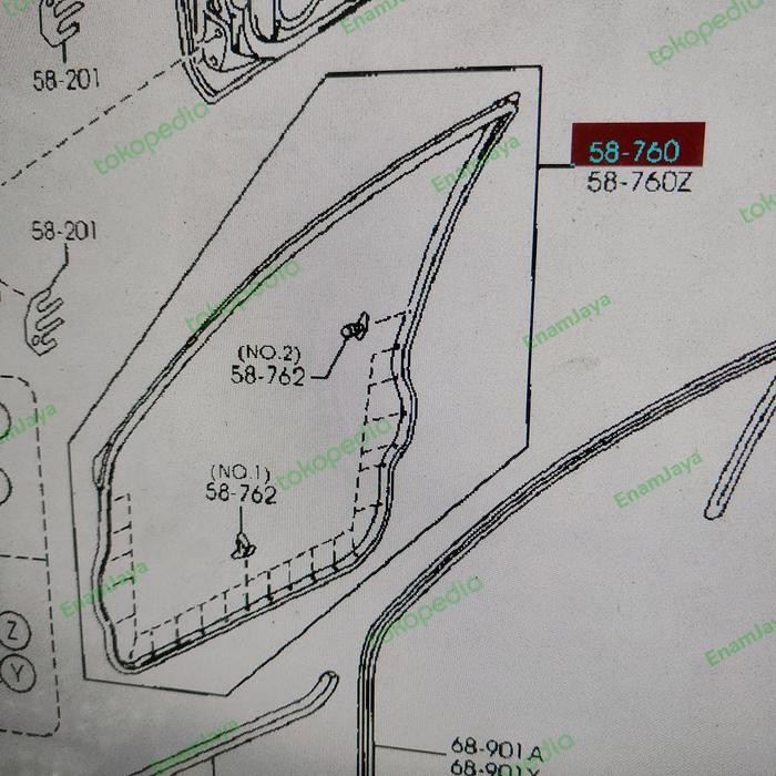 Mazda Genuine Parts Karet Pintu Belakang Mazda 323 Familia Lantis
