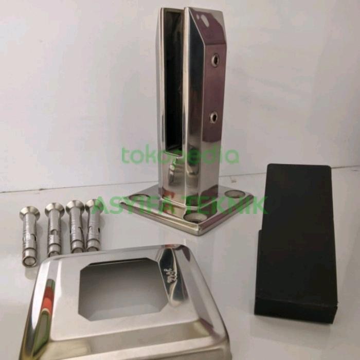 PREMIUM TERMURAH Spigot bracket penjeping kaca tiang kaki railing 304