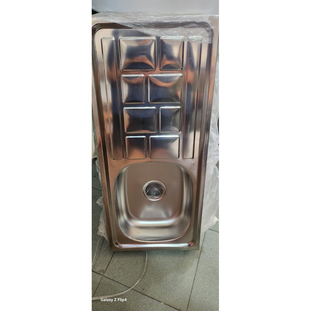 PREMIUM BAK CUCI PIRING BCP 1 LUBANG SAYAP KITCHEN SINK STAINLESS