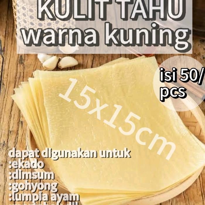 

PREMIUM kulit tahu kering ukuran 15x15cm isi 50lembar