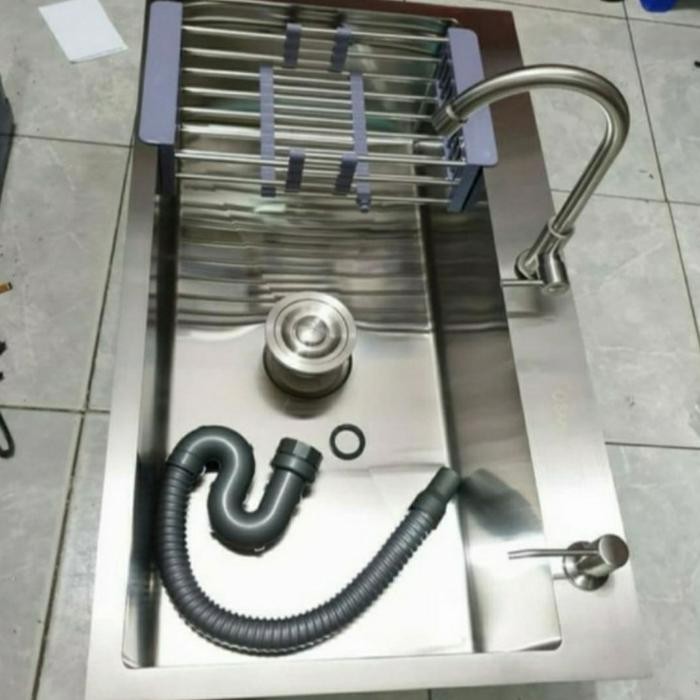 PREMIUM KICHEN SINK 1 LUBANG JUMBO 8046 / BAK CUCI PIRING STAINLESS 8046 JUMBO