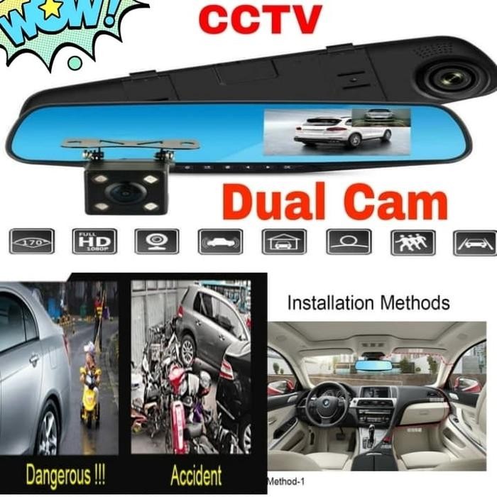 PREMIUM KAMERA CCTV MOBIL CAR DVR FULLHD KACA SPION TENGAH MOBIL DUAL CAMERA