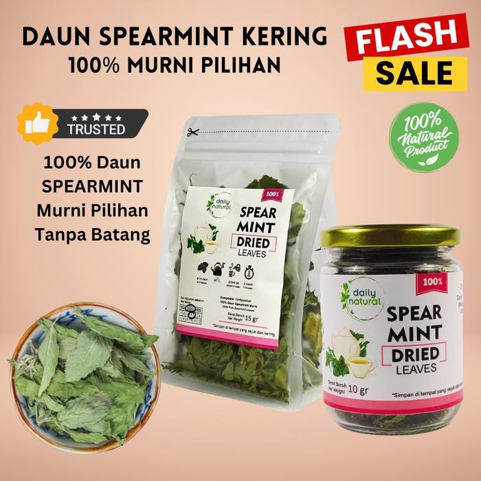 

PREMIUM Daun Spearmint Kering Premium Tanpa Batang, Teh Daun Mint Herbal Atasi Jerawat dan