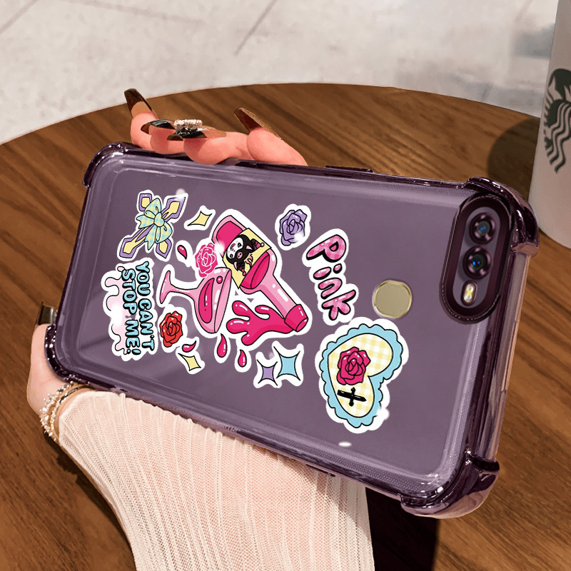 Casing Hp untuk OPPO A7 A5s A12 A12s A11K Case bergaya Kasing Glitter Perlindungan airbag Kesing Sil