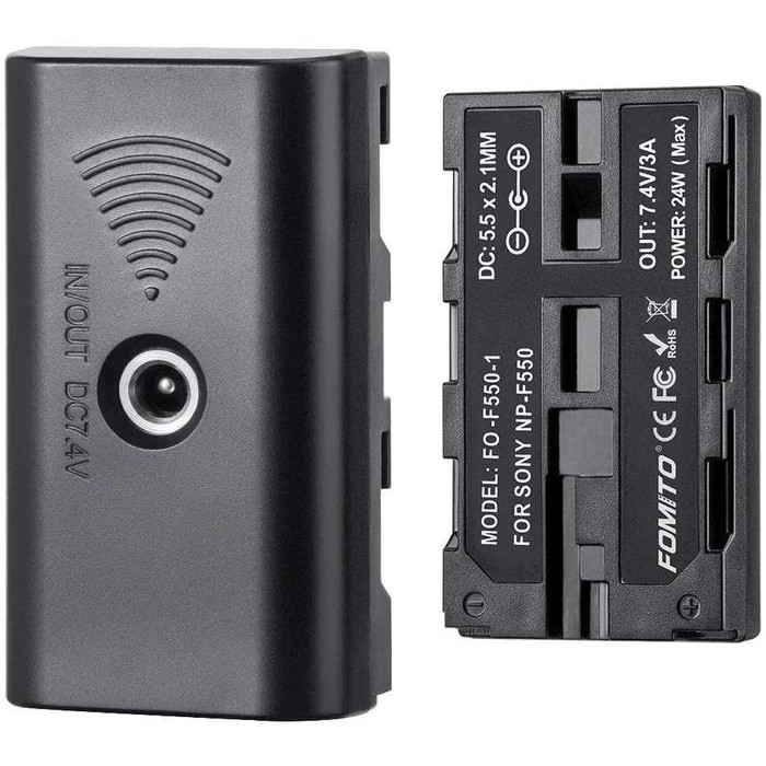 Fomito NP-F Dummy Battery with DC 7.4V Power Cable for NP-F970 F750