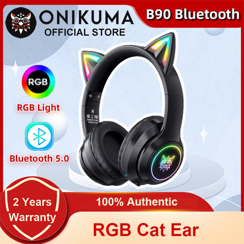 ONIKUMA B90 Bluetooth-compatible Gaming Headset with RGB Cat Ear