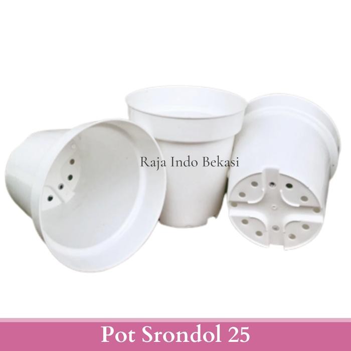 [Sp] Pot Tinggi Srondol 25 Putih Pot Tanaman Bunga Tinggi Jumbo Pot Hias Aglonema Pot Tinggi Usa