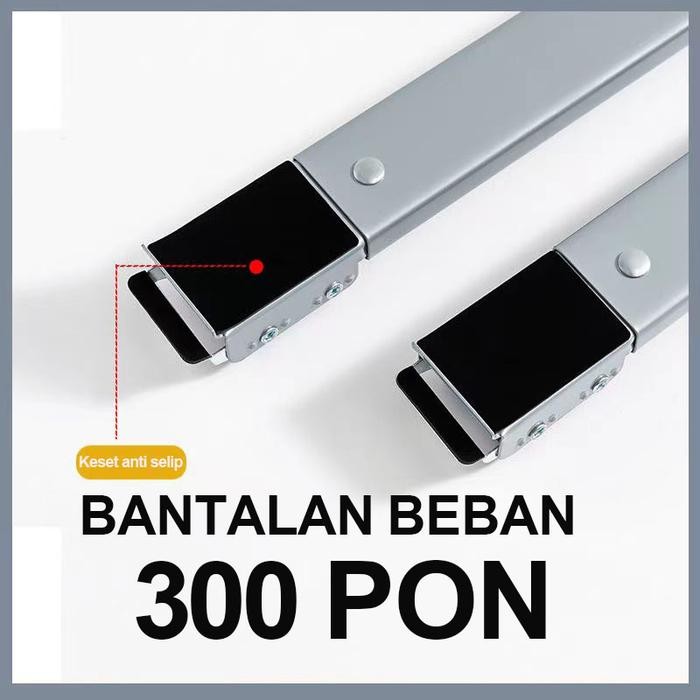 Roda Lemari Portable Sepasang Tatakan Kulkas Kaki Kulkas Mesin Cuci Roda Penggeser Meja Sebaguna